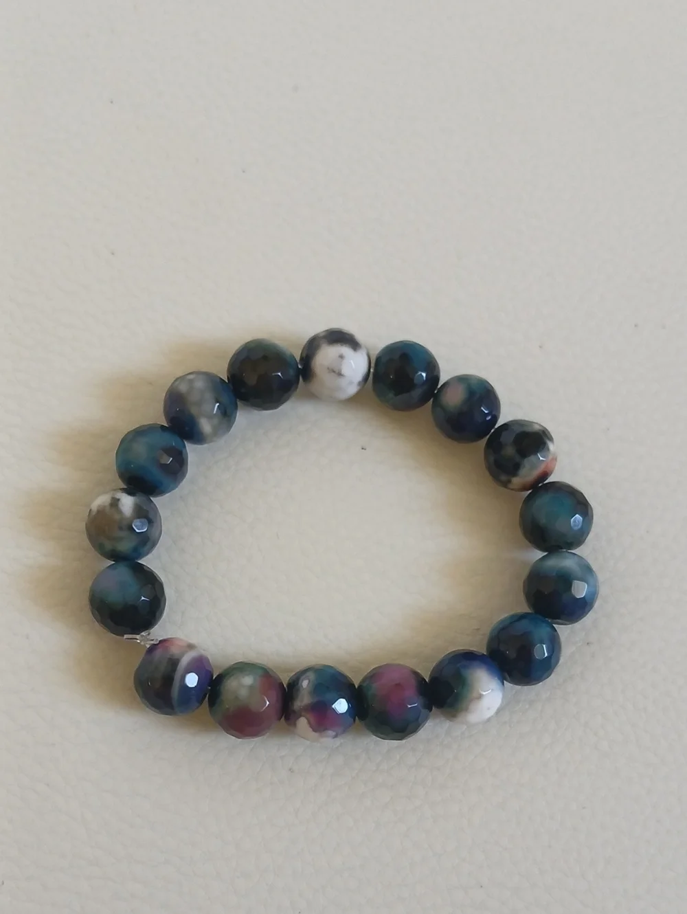 Faceted Multicolor Agate Beaded  Bracelet Nwt